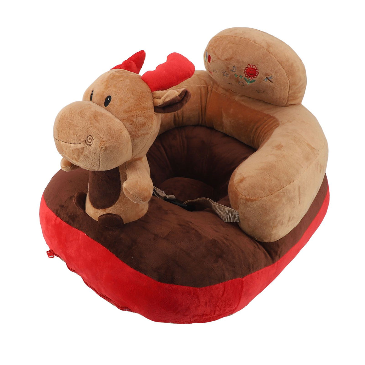Baby Sofa Chair Floor Support Seat Plush Cute Cartoon Animal Angle Adjustable Baby Learning to Sit Chair with USB Cable for Toddlers Boys Girls Deer
