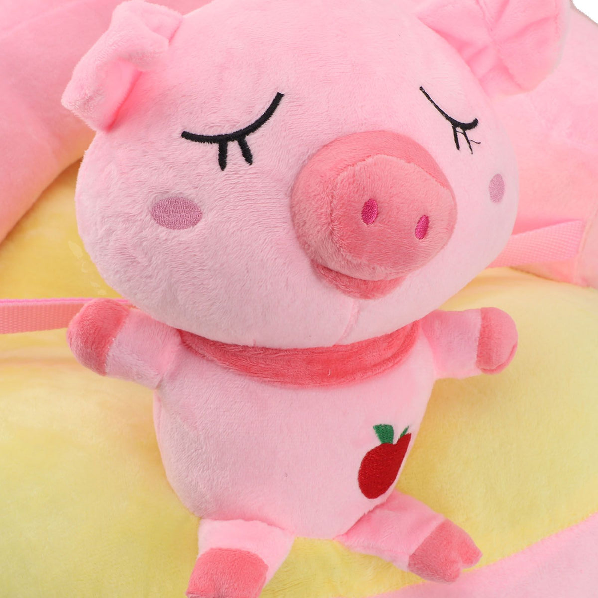 Baby Sofa Chair Floor Support Seat Plush Cute Cartoon Animal Angle Adjustable Baby Learning to Sit Chair with USB Cable for Toddlers Boys Girls Pig