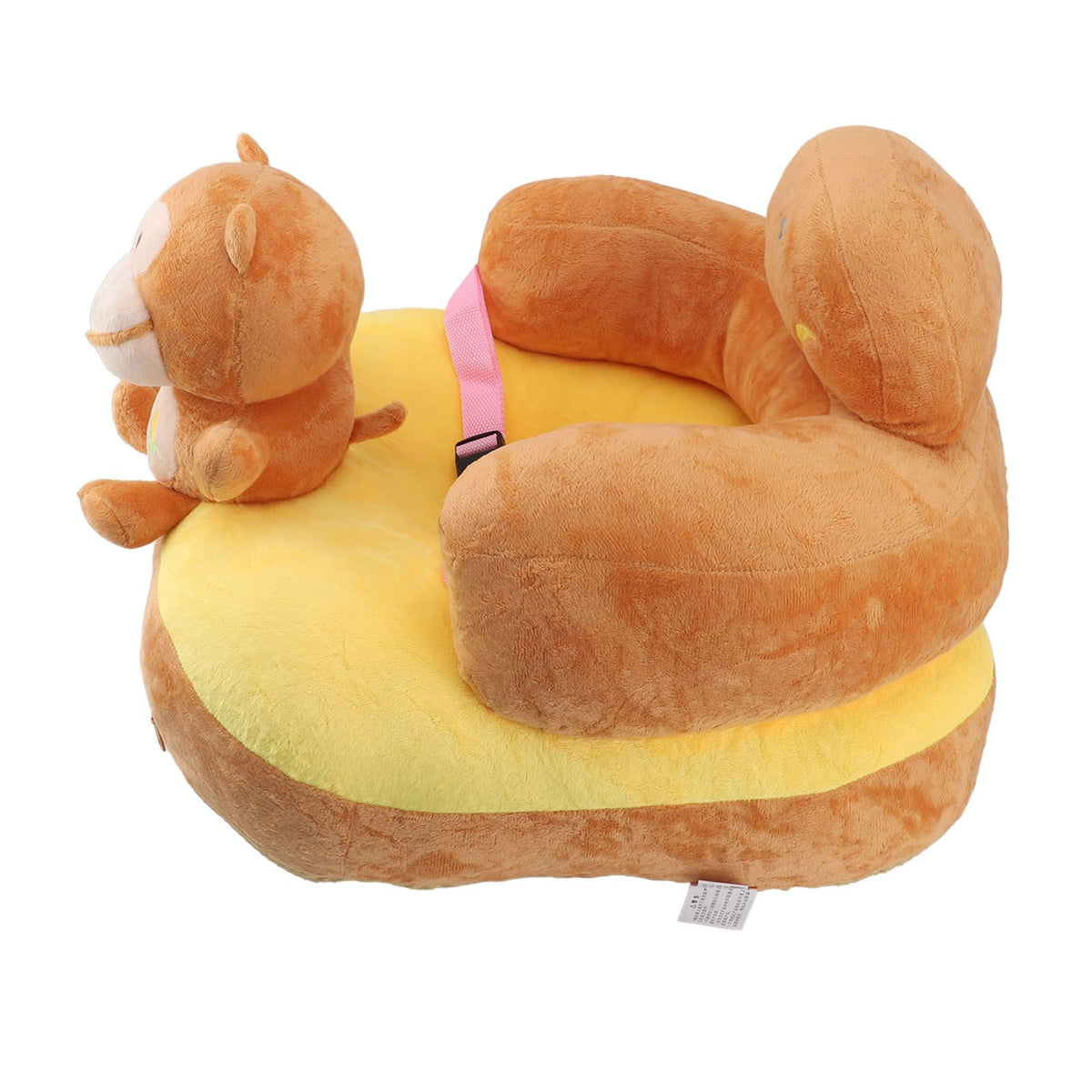 Baby Sofa Chair Floor Support Seat Plush Cute Cartoon Animal Angle Adjustable Baby Learning to Sit Chair with USB Cable for Toddlers Boys Girls Monkey