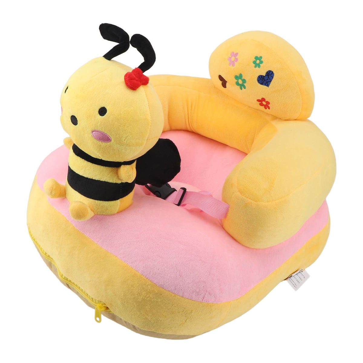 Baby Learn Sitting Support Seats Anti Fall Anti Side Turning Rechargeable Plush Baby Learning to Sit Chair for Indoor Outdoor Bee