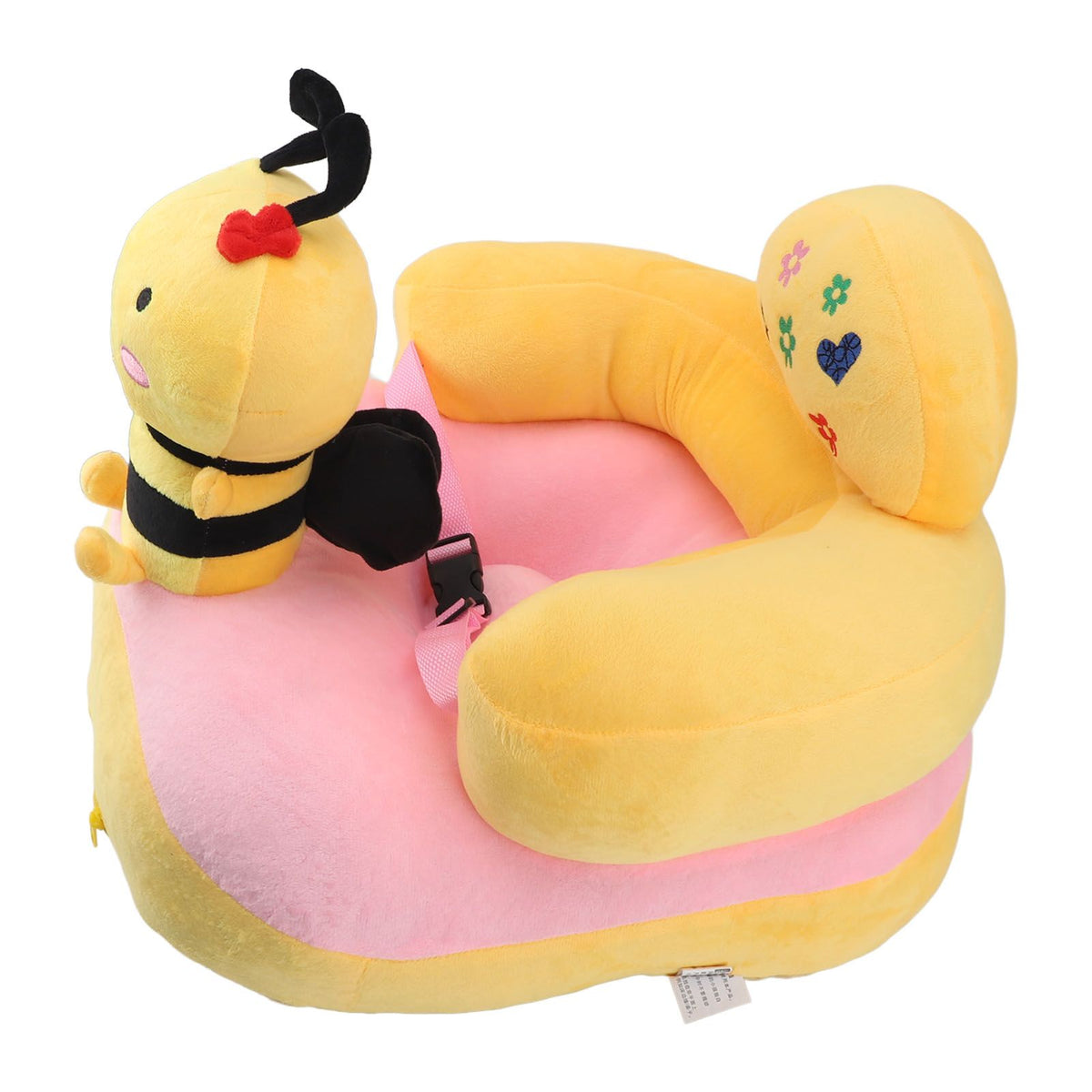 Baby Learn Sitting Support Seats Anti Fall Anti Side Turning Rechargeable Plush Baby Learning to Sit Chair for Indoor Outdoor Bee