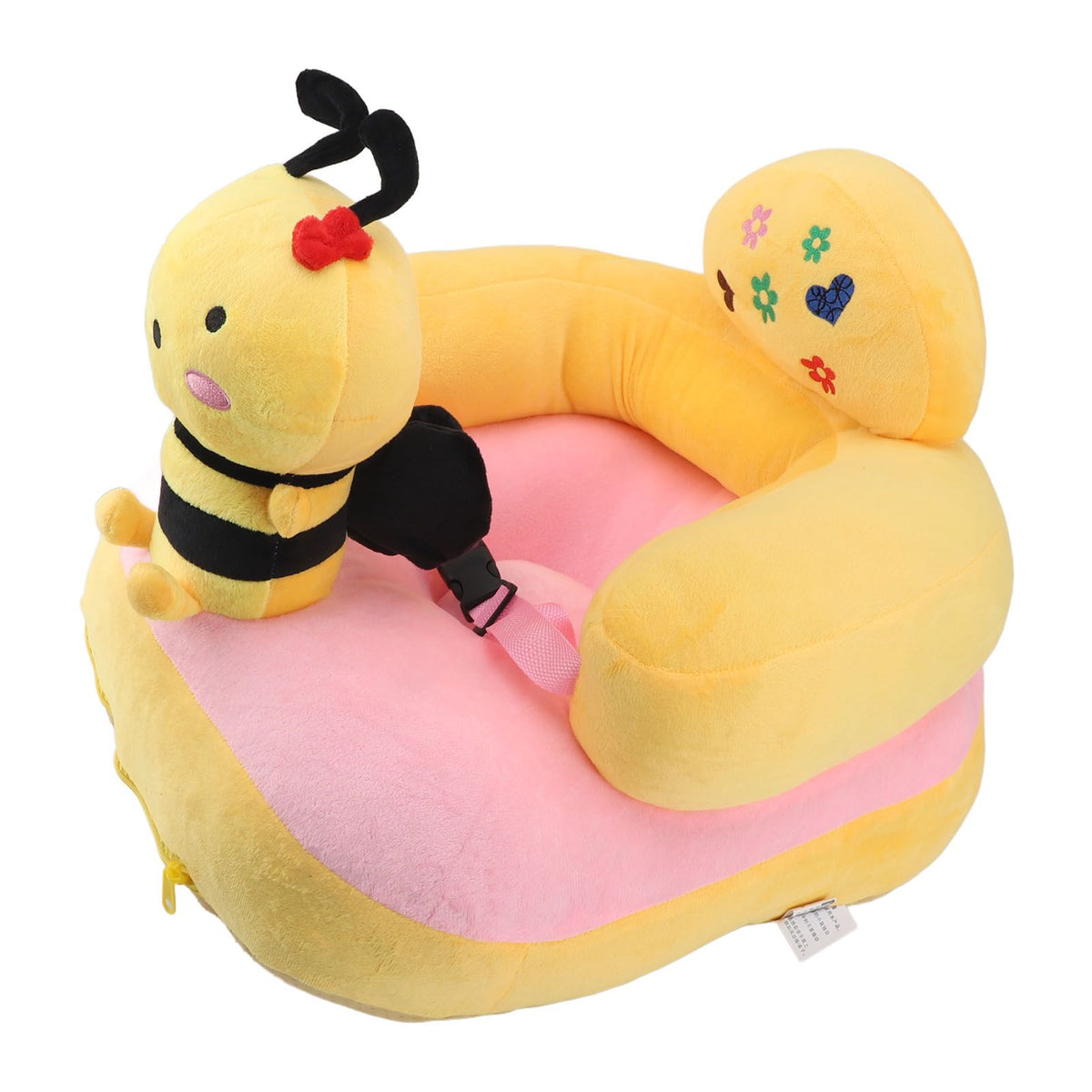 Baby Learn Sitting Support Seats Anti Fall Anti Side Turning Rechargeable Plush Baby Learning to Sit Chair for Indoor Outdoor Bee