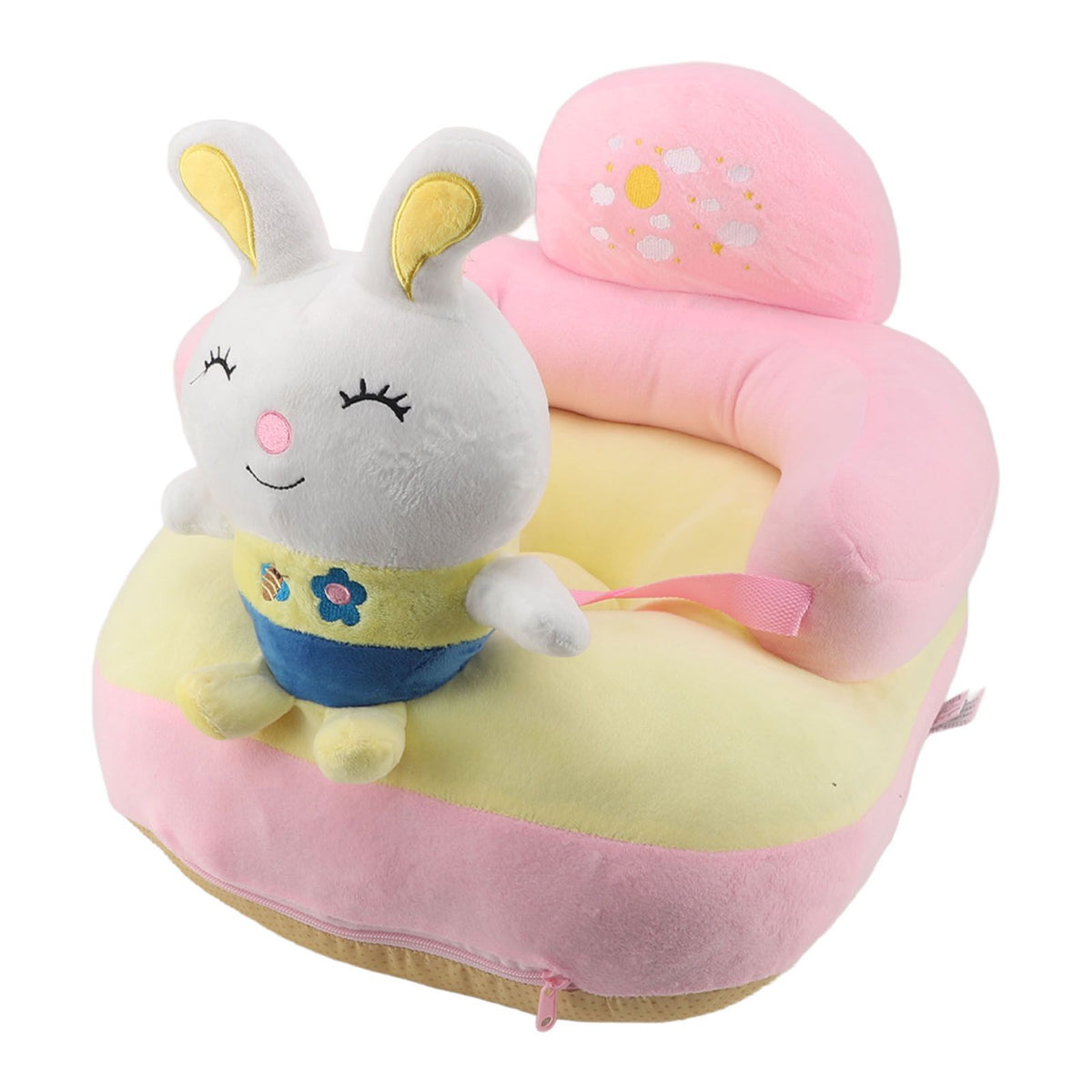 Baby Learn Sitting Support Seats Anti Fall Anti Side Turning Rechargeable Plush Baby Learning to Sit Chair for Indoor Outdoor Rabbit