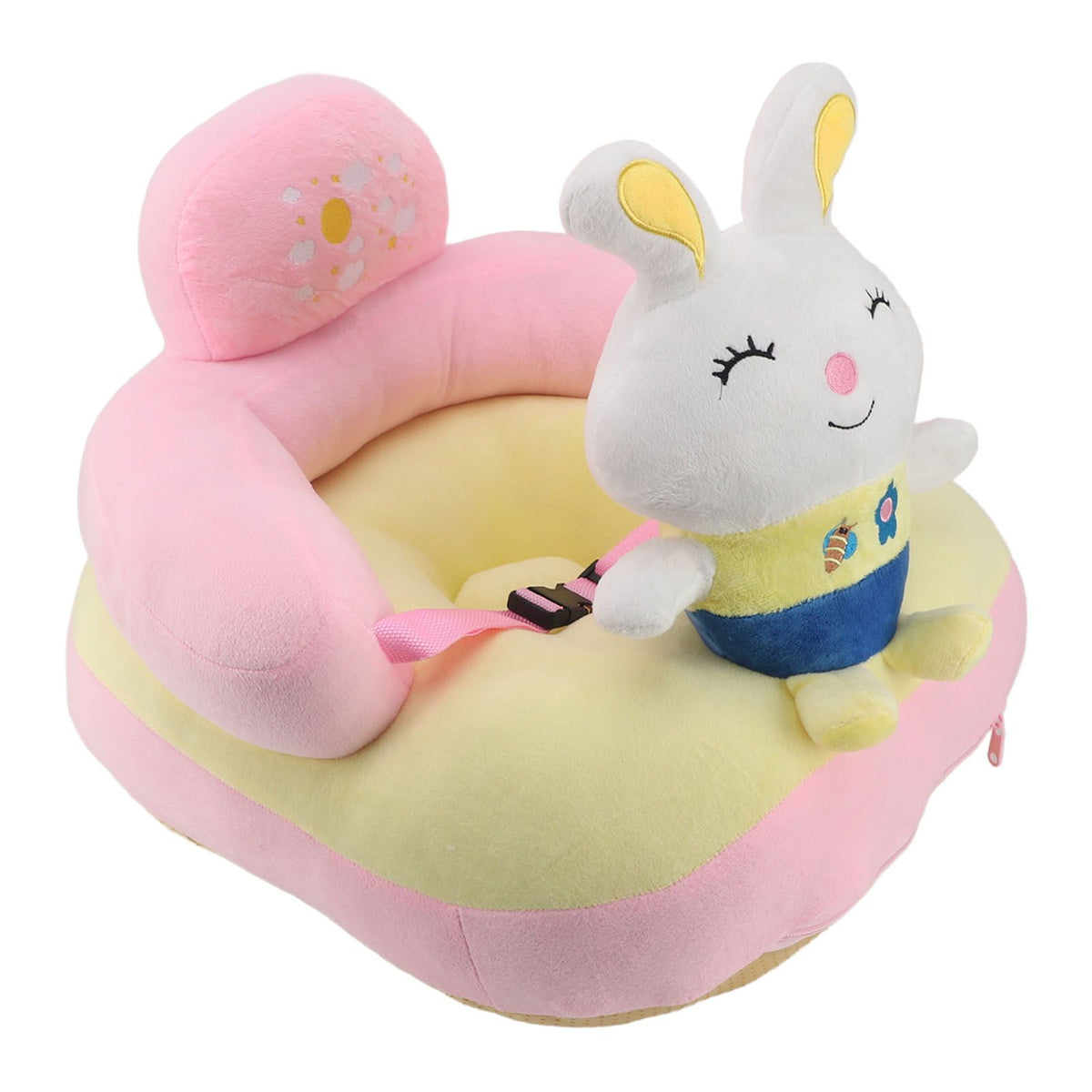 Baby Learn Sitting Support Seats Anti Fall Anti Side Turning Rechargeable Plush Baby Learning to Sit Chair for Indoor Outdoor Rabbit
