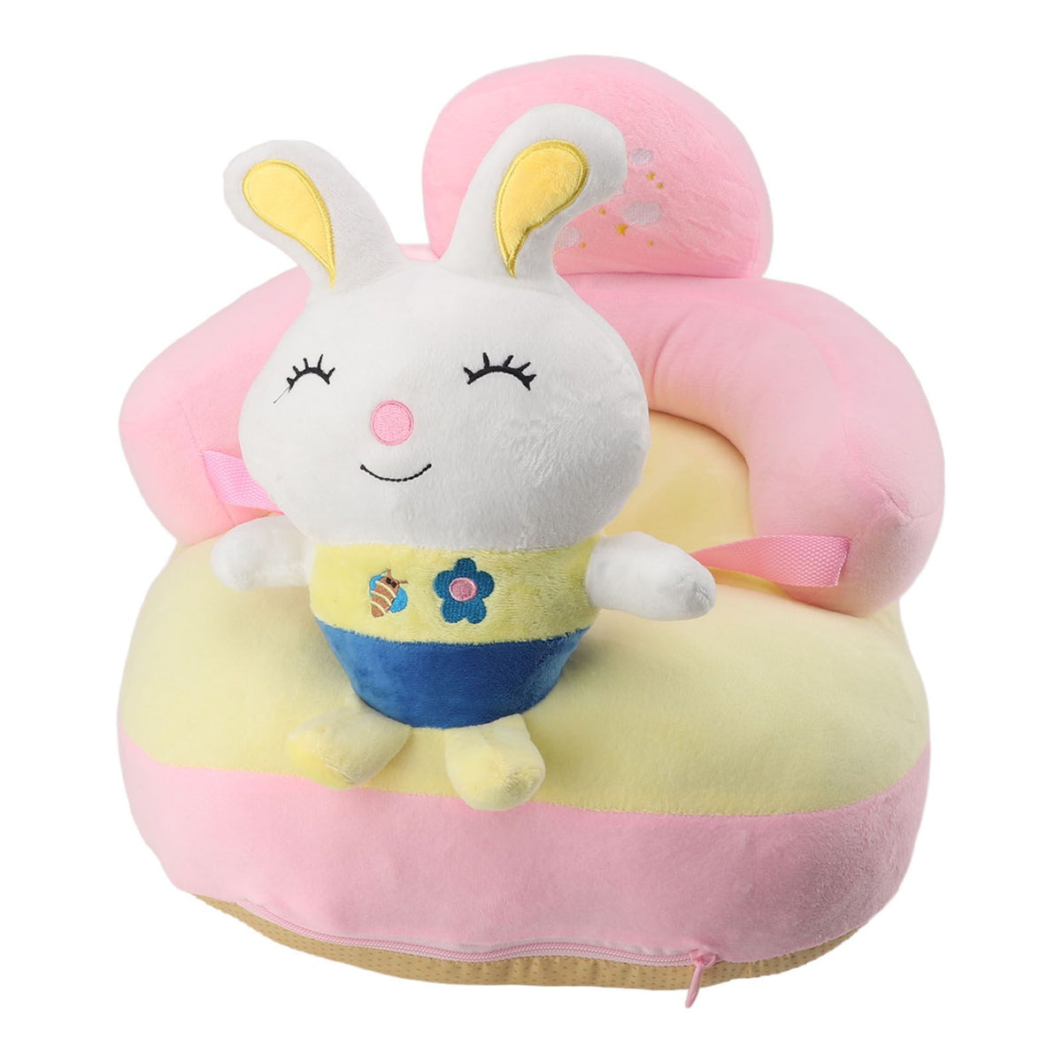 Baby Learn Sitting Support Seats Anti Fall Anti Side Turning Rechargeable Plush Baby Learning to Sit Chair for Indoor Outdoor Rabbit