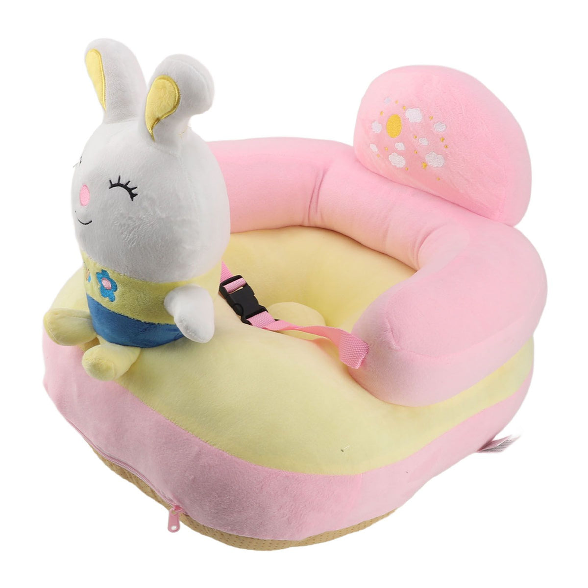 Baby Learn Sitting Support Seats Anti Fall Anti Side Turning Rechargeable Plush Baby Learning to Sit Chair for Indoor Outdoor Rabbit