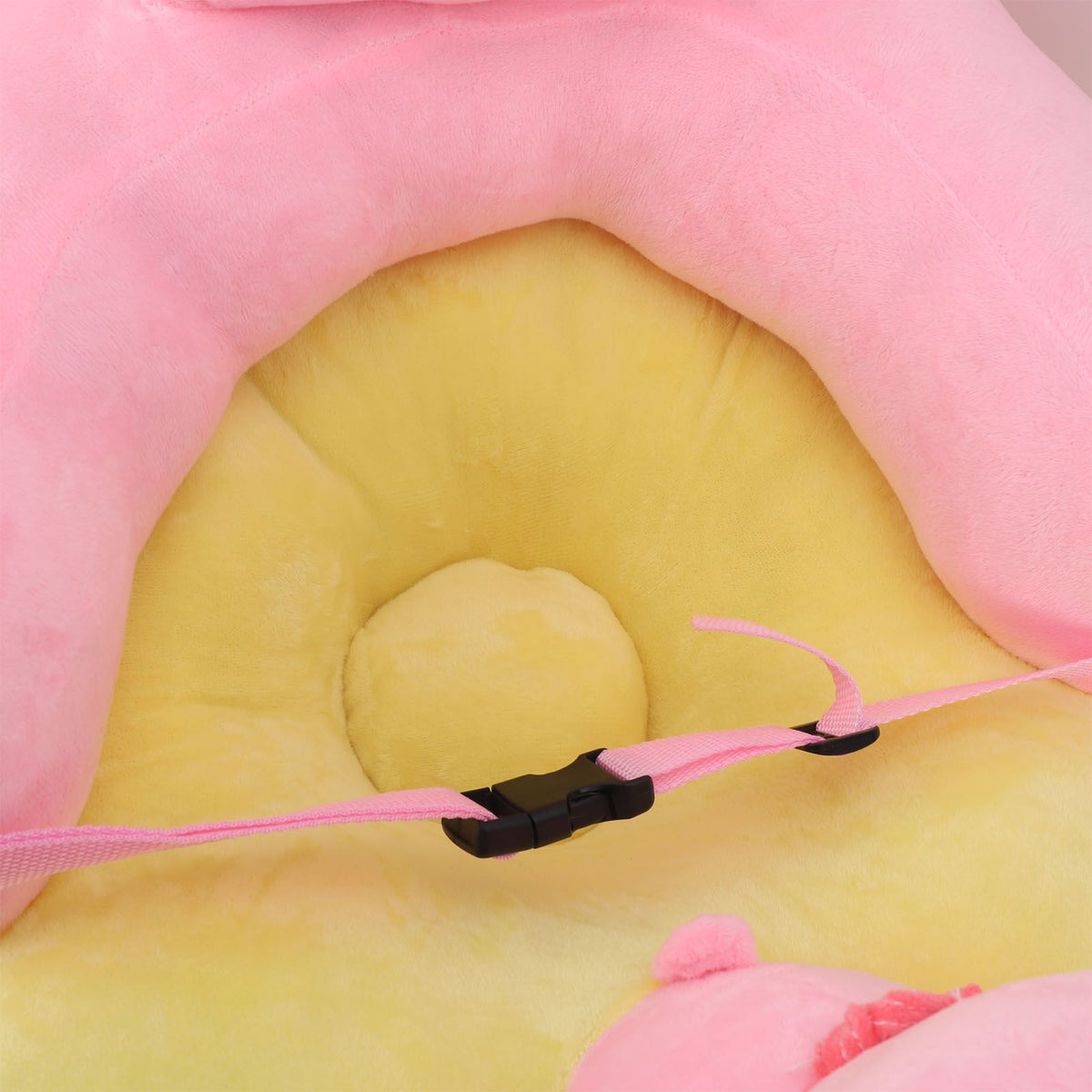 Baby Support Seat Sofa Soft Plush Comfortable Adjustable Angles Bluetooth Function Baby Sitting Support for Indoor Pink Pig