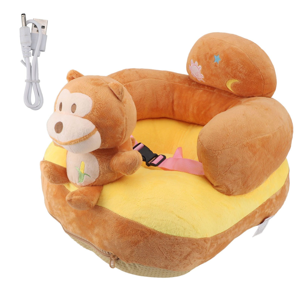 Baby Support Seat Sofa Soft Plush Comfortable Adjustable Angles Bluetooth Function Baby Sitting Support for Indoor Monkey