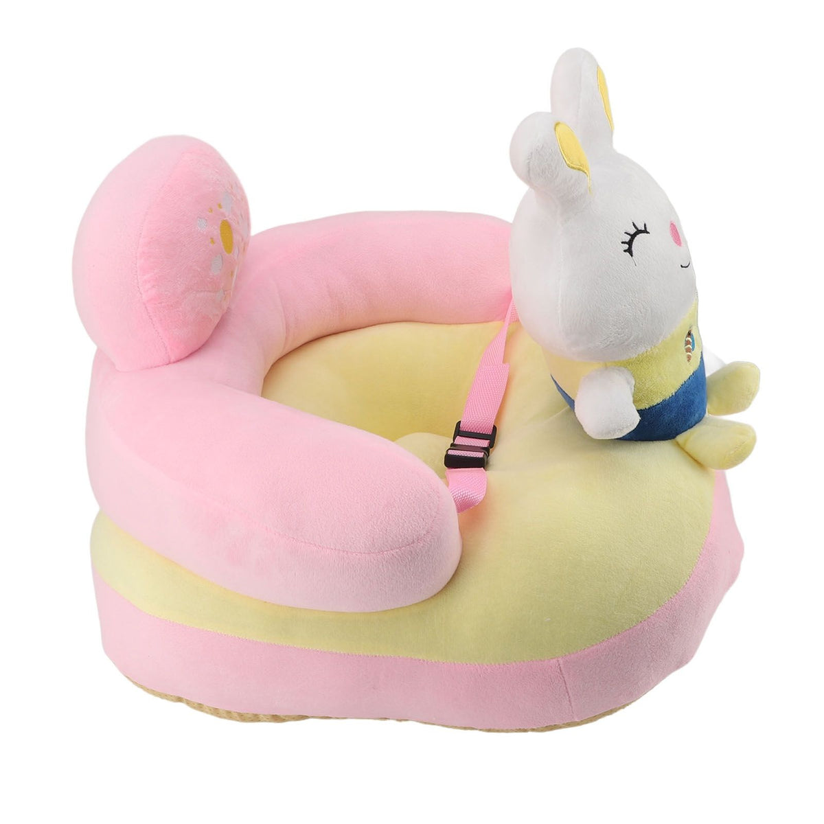 Baby Sofa Chair Floor Support Seat Bluetooth Plush Cute Cartoon Animal Adjustable Baby Learn to Sit Up Chair with USB Cable for Toddlers Boys Girls Bunny