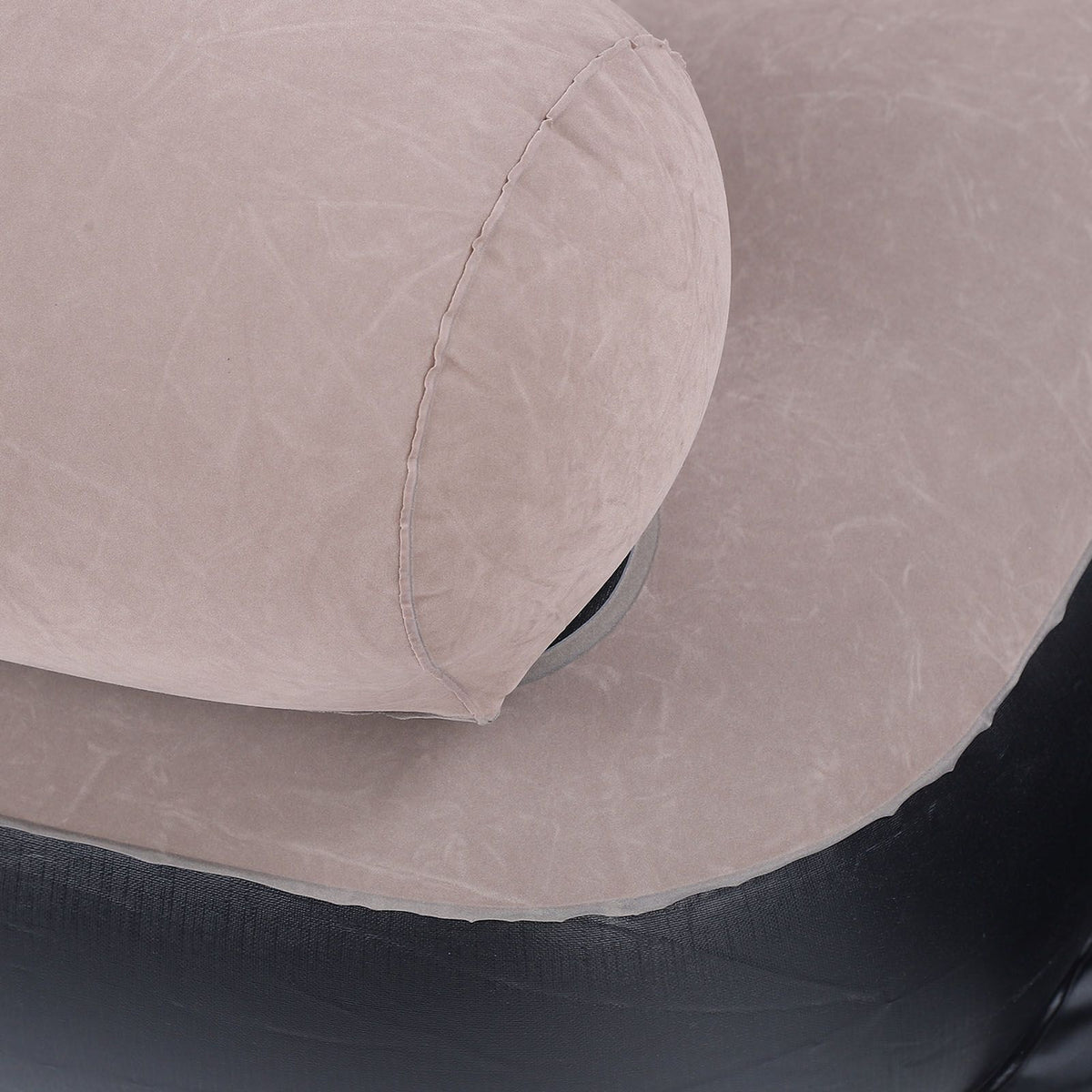 Inflatable Sofa Bed Portable Foldable Thickened Flocked PVC Blow Up Couch Mattress for Home Travel Camping Coffee Color