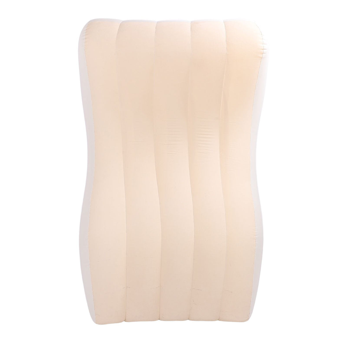 Inflatable Lounger Sofa PVC Comfortable Portable Sleeping Camping Sofa Bed for Home Picnics Hiking Park Travel Beige Coffee