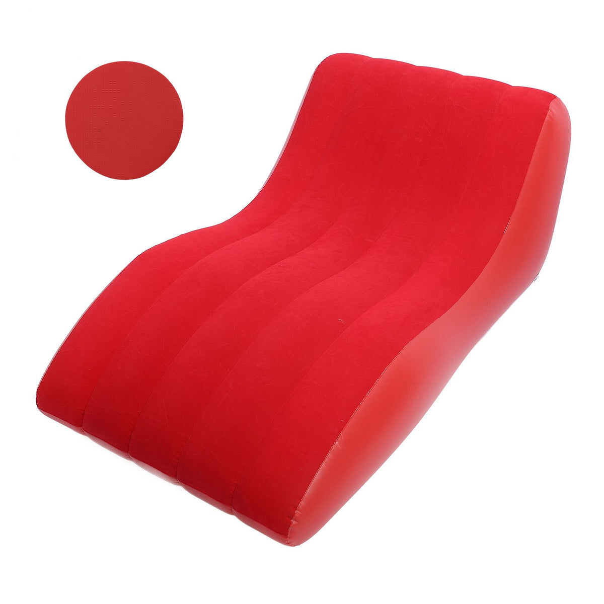 Inflatable Lounger Sofa PVC Comfortable Portable Sleeping Camping Sofa Bed for Home Picnics Hiking Park Travel Red