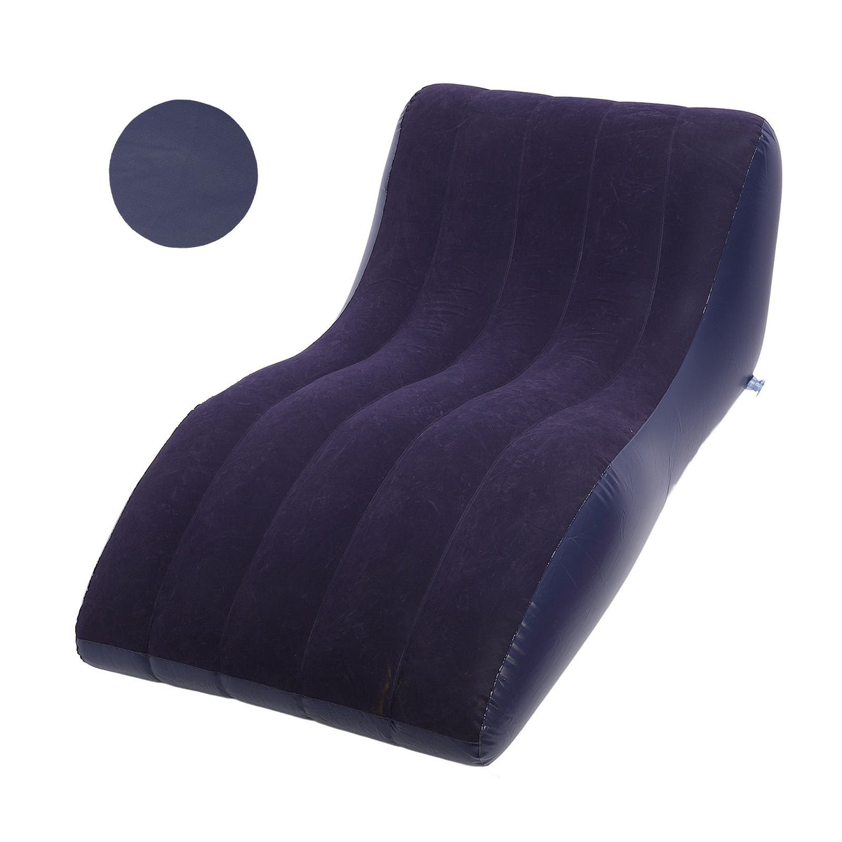 Inflatable Lounger Sofa PVC Comfortable Portable Sleeping Camping Sofa Bed for Home Picnics Hiking Park Travel Navy Blue