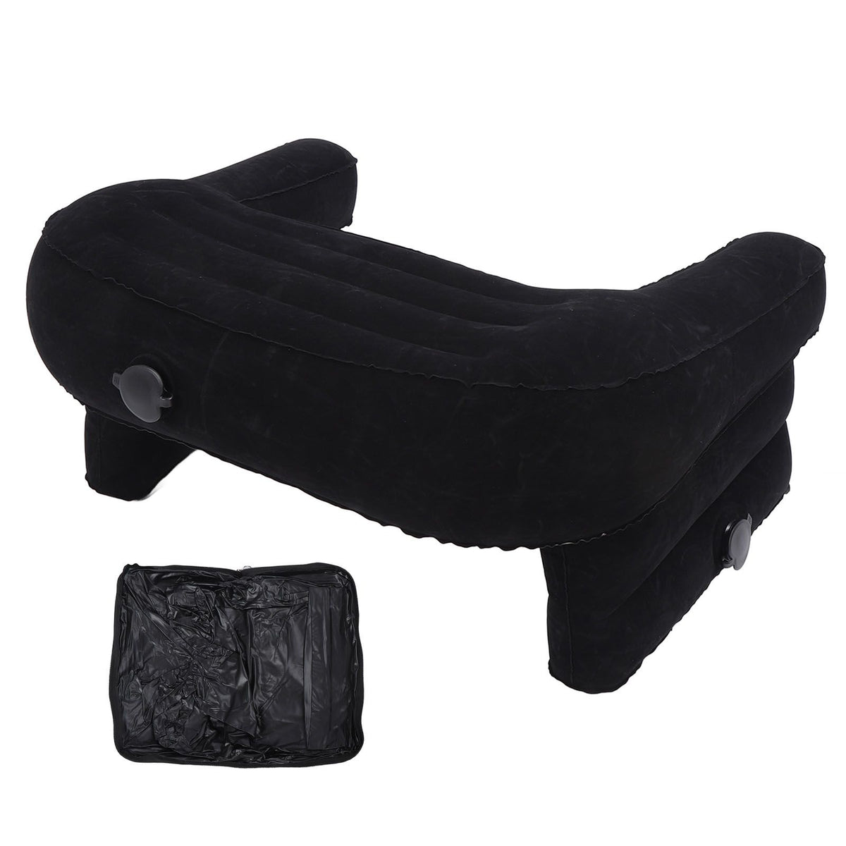 Inflatable Reading Pillow Adjustable Height Comfortable Foldable Lap Desk Pillow for Working Gaming Writing Black