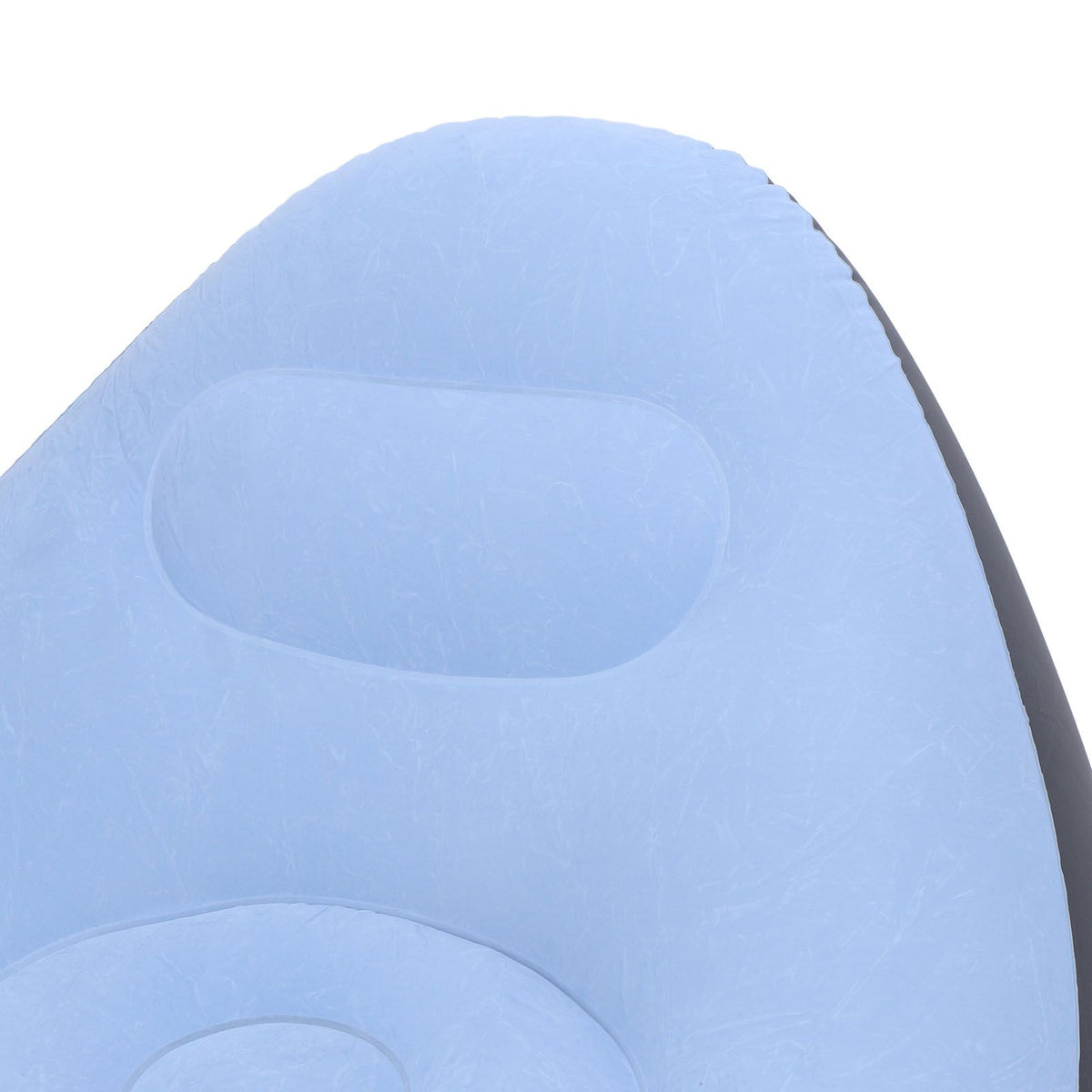 Inflatable Lounge Chair with Foot Stool PVC Flocking Folding Inflatable Couch Blow Up Lounger Sofa Chair for Rooms Camping Home Blue