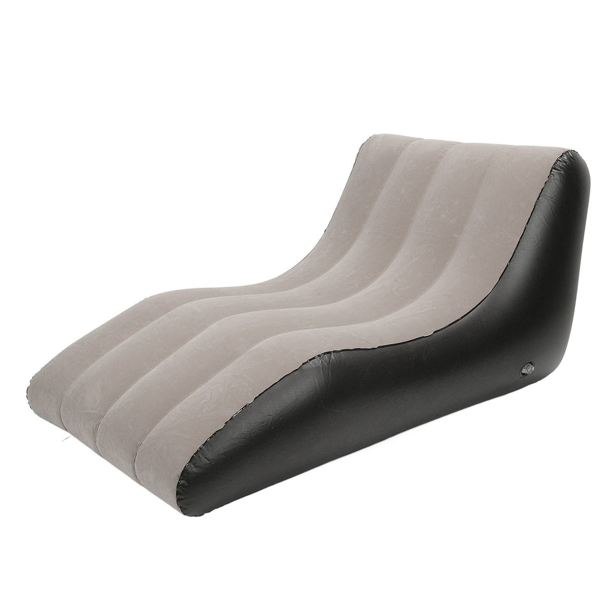Inflatable Sofa Chair PVC Flocked Inflatable Chair Blow Up Couch for Living Rooms Camping Trips Travel Brown