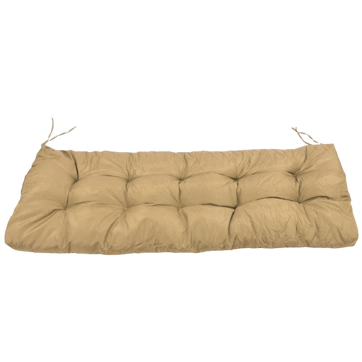Bench Cushion Rain Proof Sun Proof PP Cotton Polyester Sponge 2 Seater Bench Pad for Indoor Outdoor Khaki