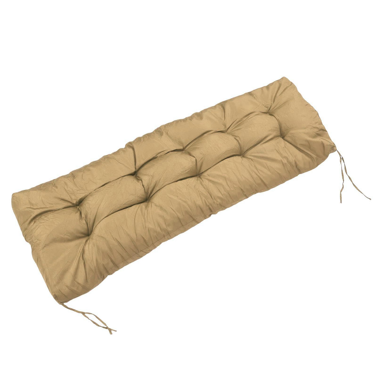 Bench Cushion Rain Proof Sun Proof PP Cotton Polyester Sponge 2 Seater Bench Pad for Indoor Outdoor Khaki