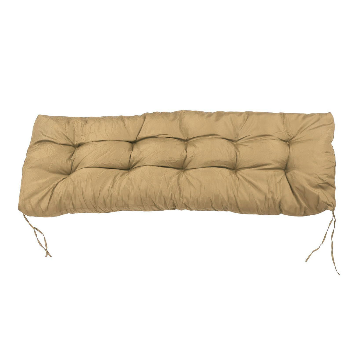 Bench Cushion Rain Proof Sun Proof PP Cotton Polyester Sponge 2 Seater Bench Pad for Indoor Outdoor Khaki