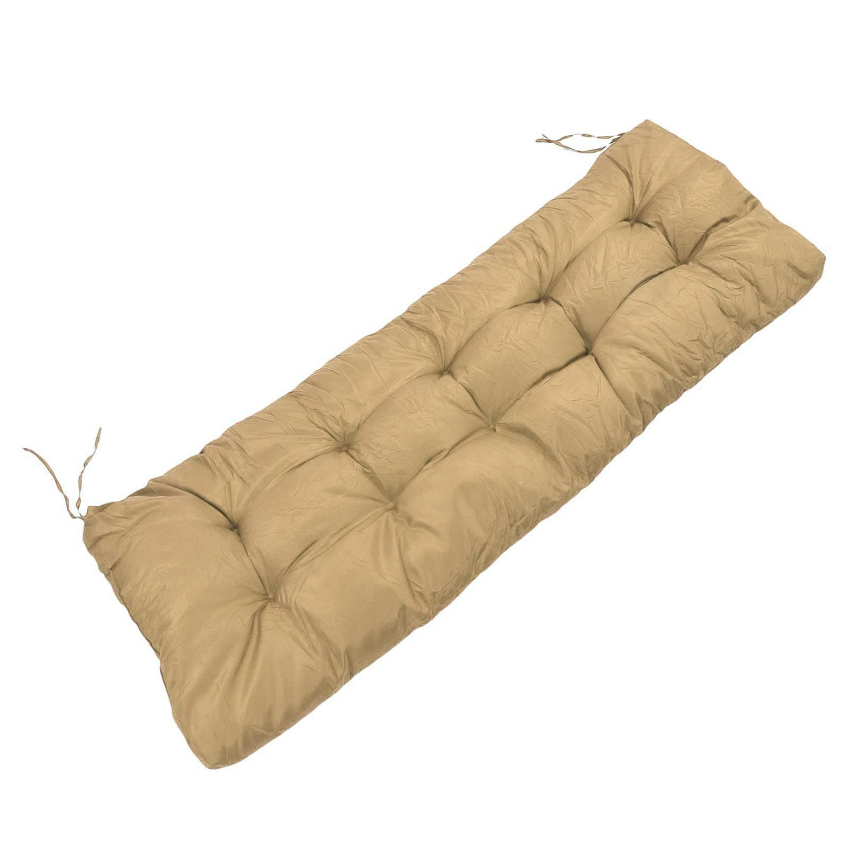 Bench Cushion Rain Proof Sun Proof PP Cotton Polyester Sponge 2 Seater Bench Pad for Indoor Outdoor Khaki