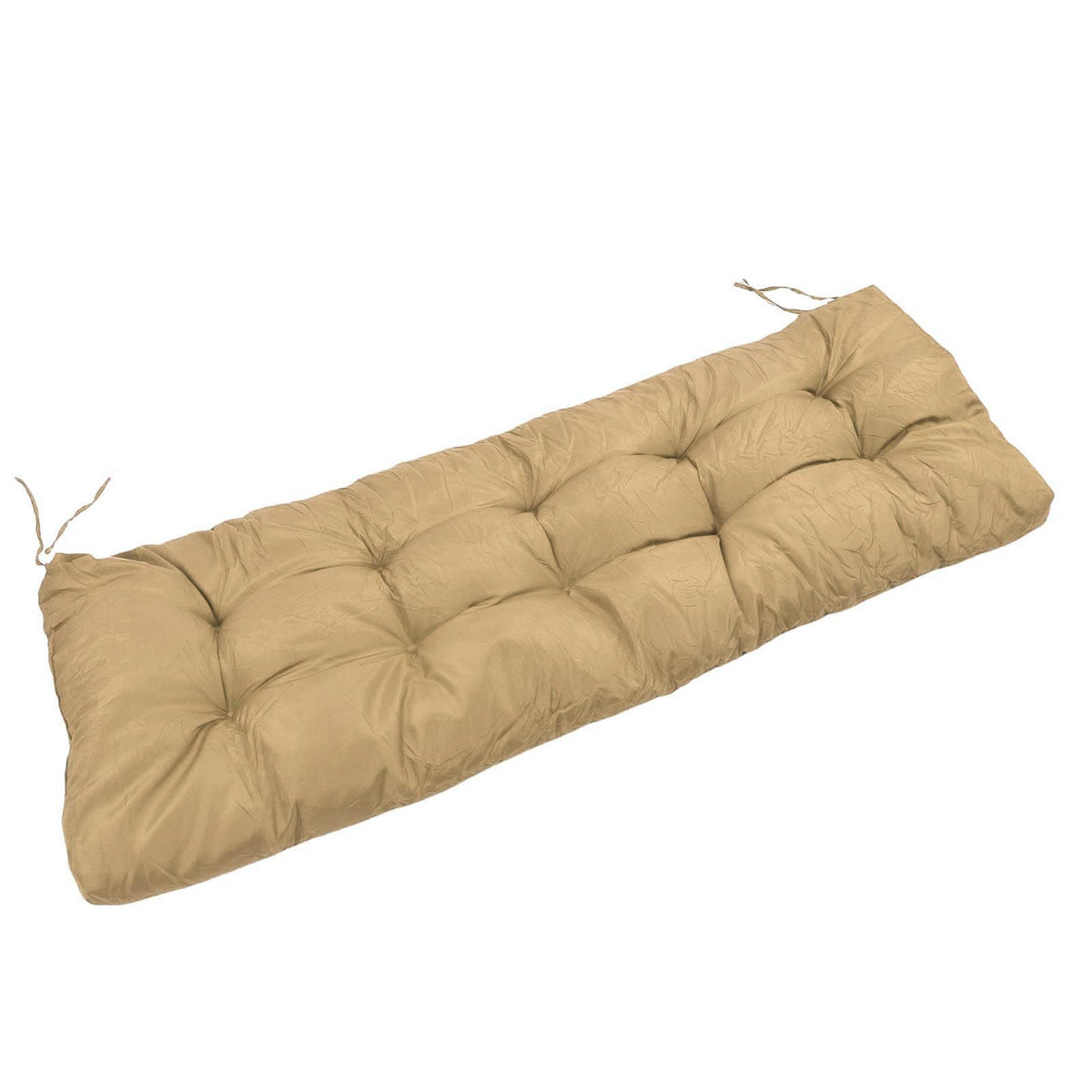 Bench Cushion Rain Proof Sun Proof PP Cotton Polyester Sponge 2 Seater Bench Pad for Indoor Outdoor Khaki