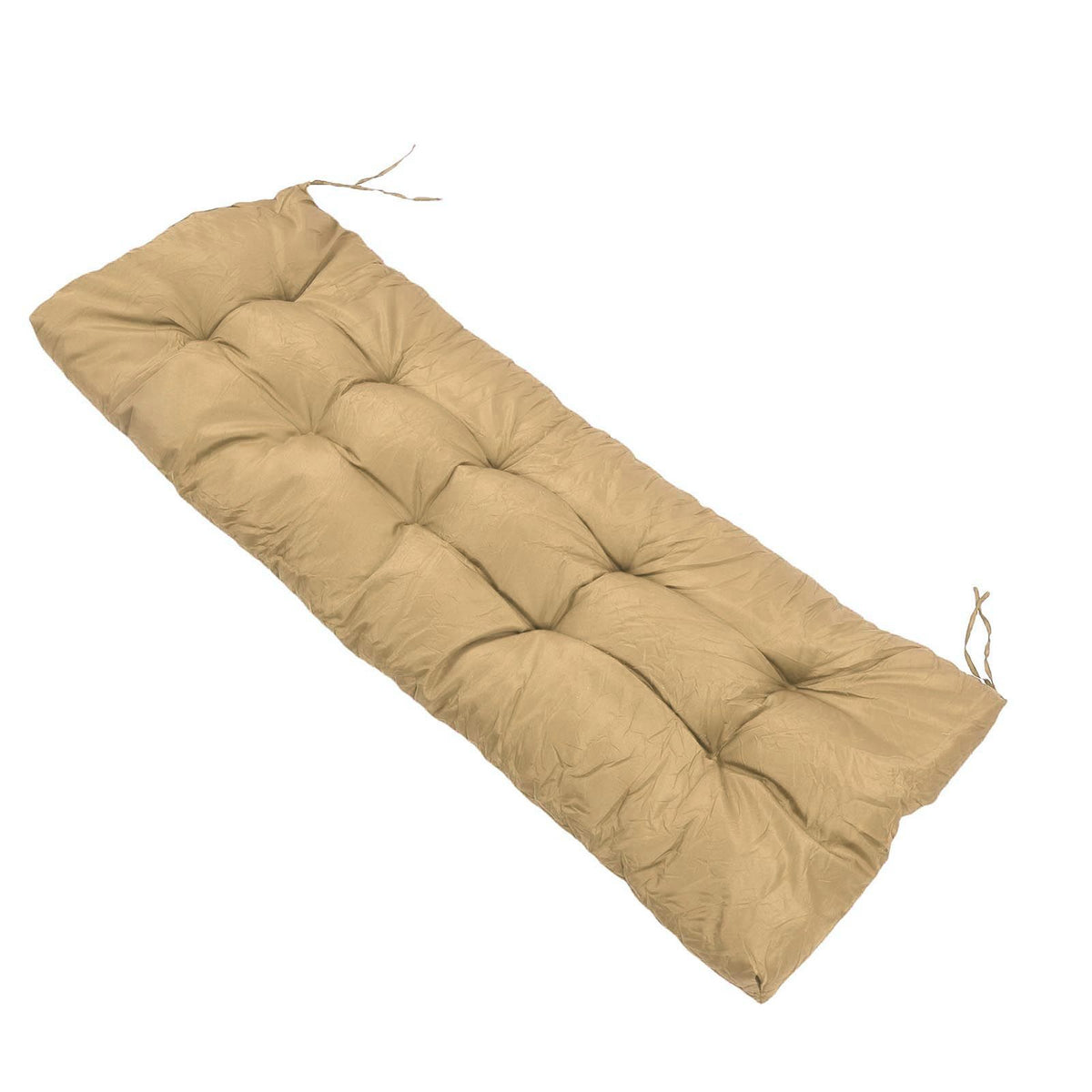 Bench Cushion Rain Proof Sun Proof PP Cotton Polyester Sponge 2 Seater Bench Pad for Indoor Outdoor Khaki