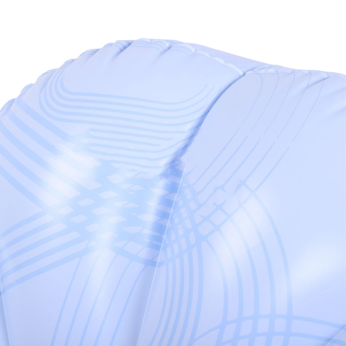 Inflatable Lounge Chair PVC Ergonomic Portable Blow Up Couch Inflatable Air Sofa for Home Camping Blue Line Pattern