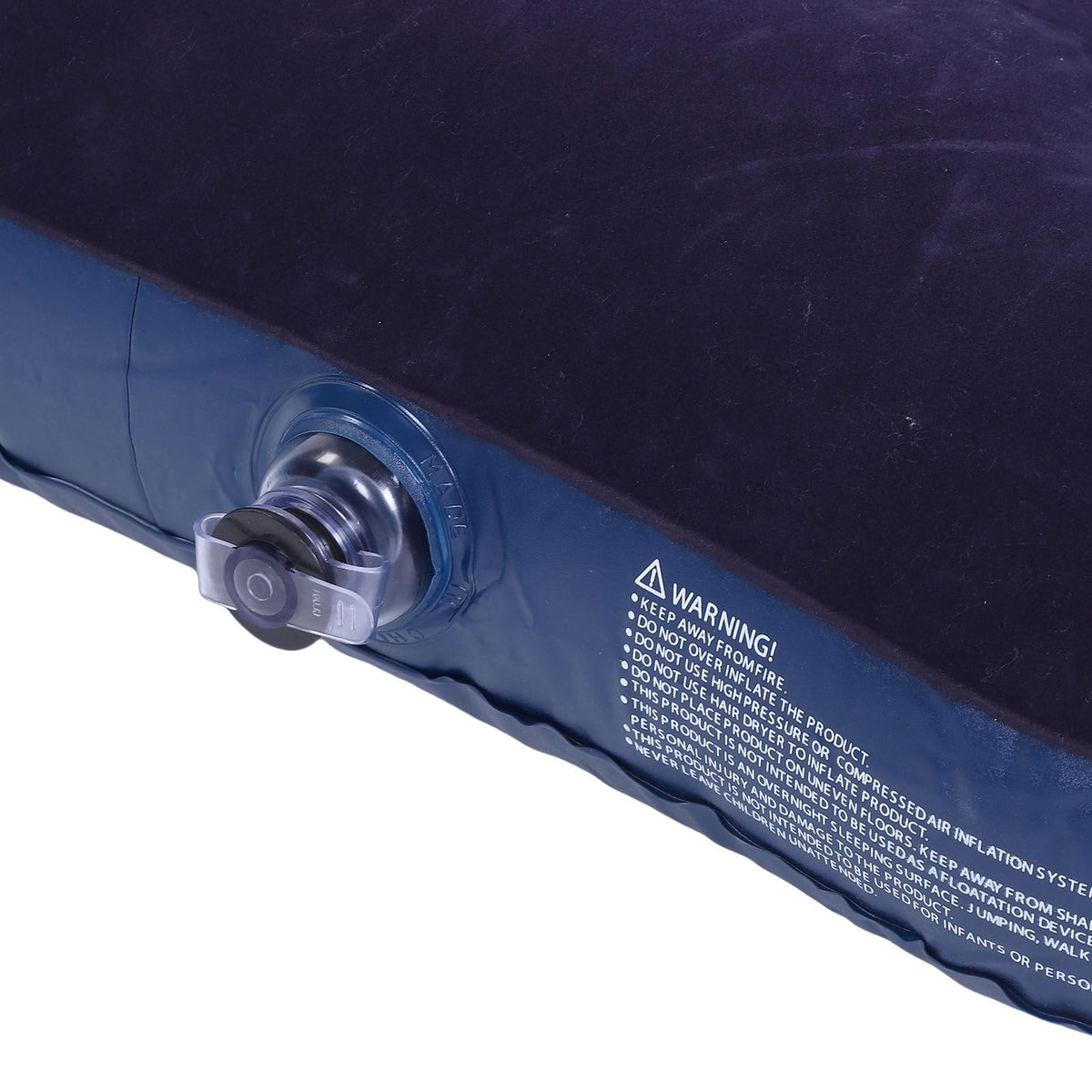 Inflatable Mattress Flocked PVC Single Blow Up Mattress Camping Sleeping Pad 220lb Weight Capacity for Home Outdoor Picnic