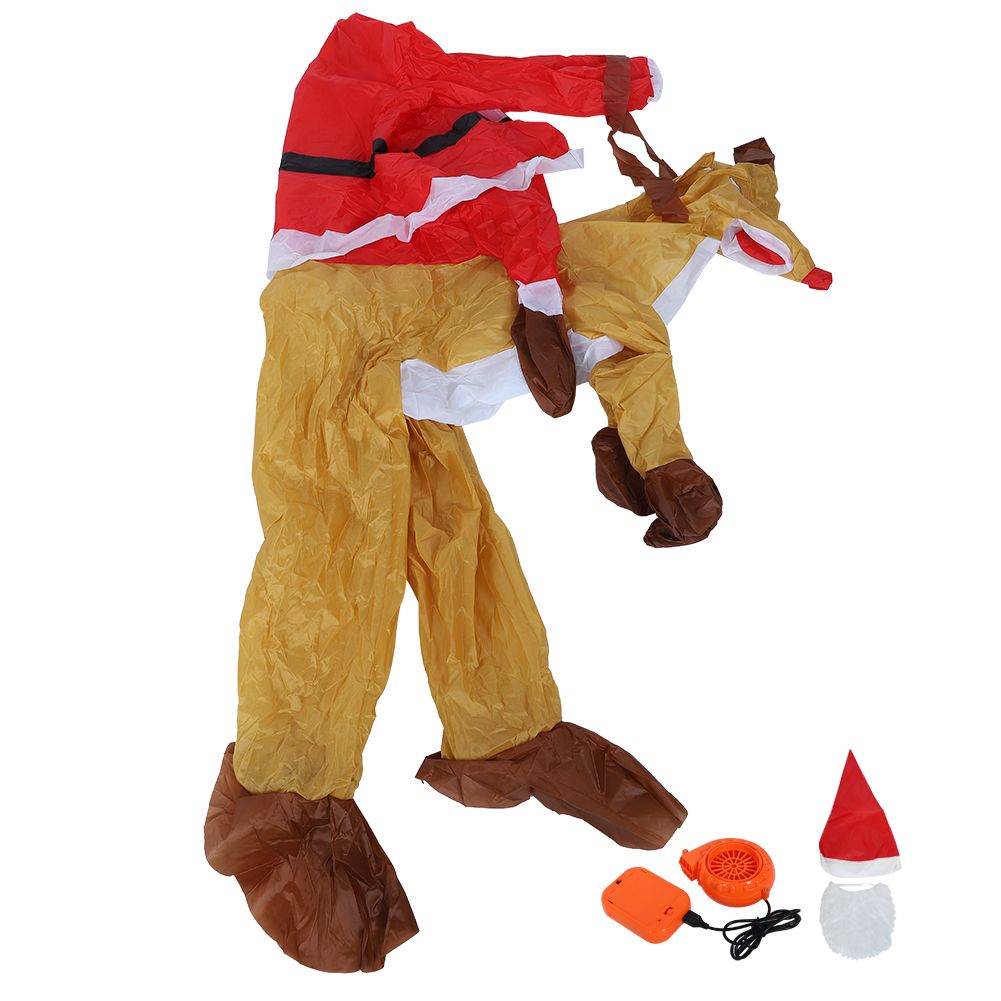 Christmas Santa Claus Cartoon Inflatable Costume for Halloween Festivals Party DecorationSanta Claus with Elk X121
