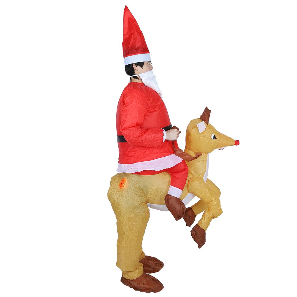 Christmas Santa Claus Cartoon Inflatable Costume for Halloween Festivals Party DecorationSanta Claus with Elk X121