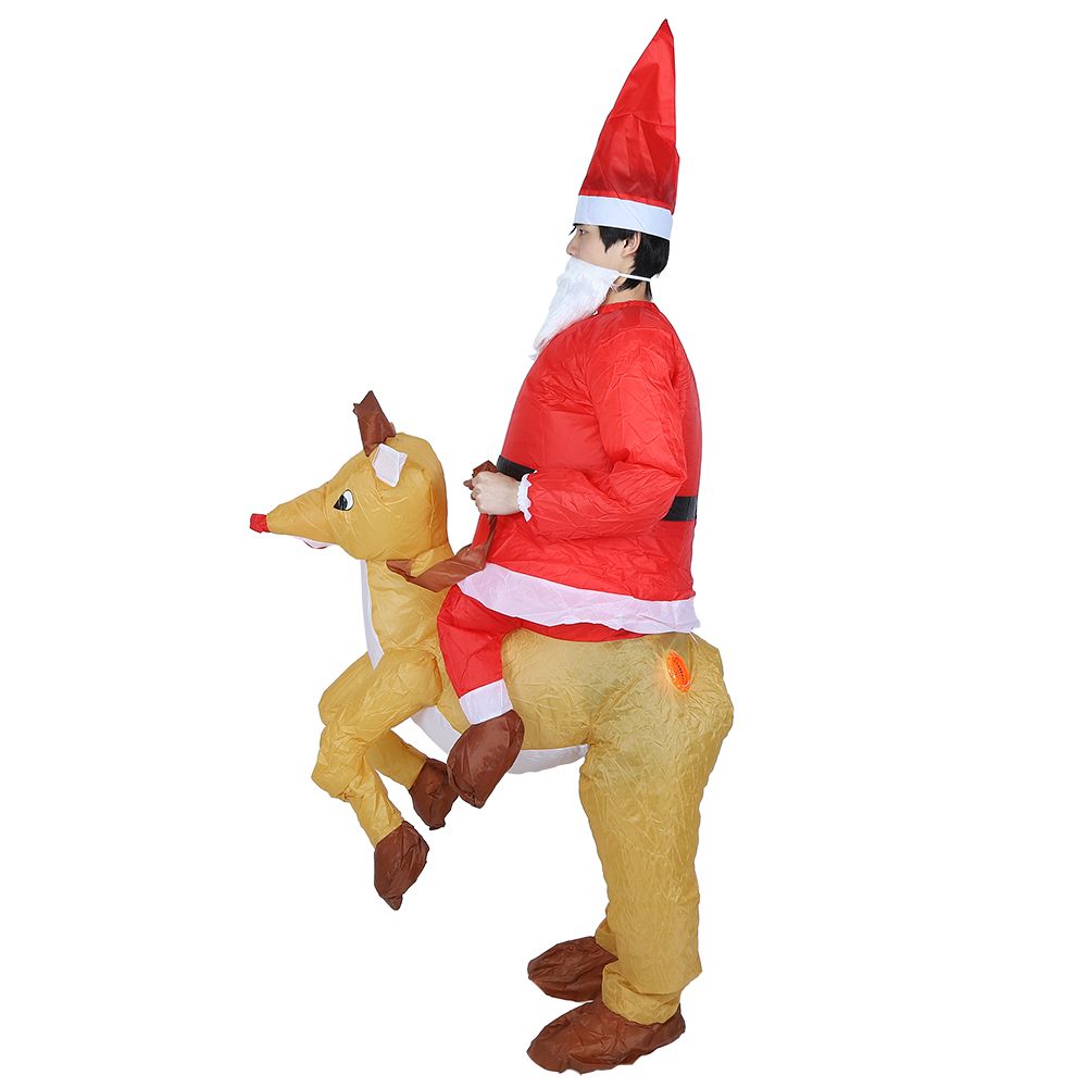 Christmas Santa Claus Cartoon Inflatable Costume for Halloween Festivals Party DecorationSanta Claus with Elk X121
