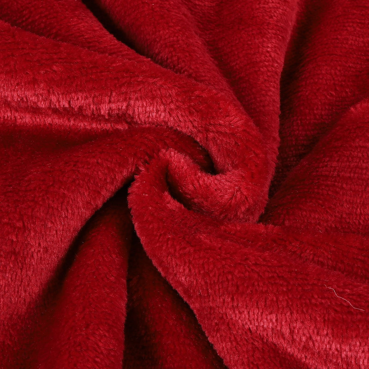 Hooded Blanket Fleece Flannel Hoodie Warm Clothes with Pocket Oversized Free SizeRed