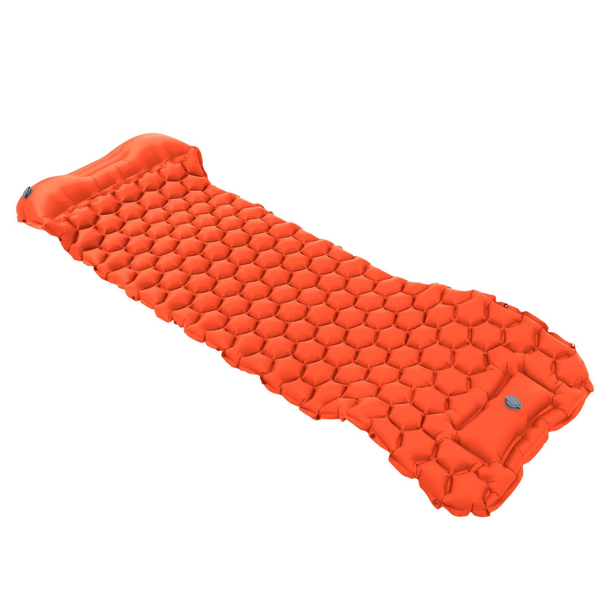Camping Sleeping Pad Mat Foot Press Inflatable Cushion Mattress for Tent Hiking TravelOrange