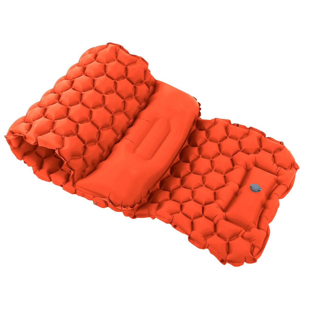 Camping Sleeping Pad Mat Foot Press Inflatable Cushion Mattress for Tent Hiking TravelOrange