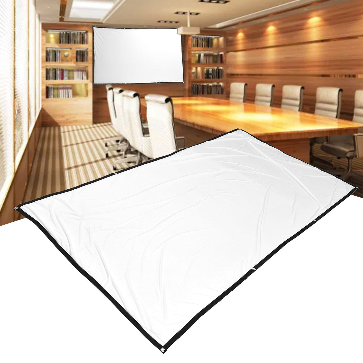 High Definition Projector Screen Foldable Portable Projection Mini Screen for Home Office120 Inch 265x150cm