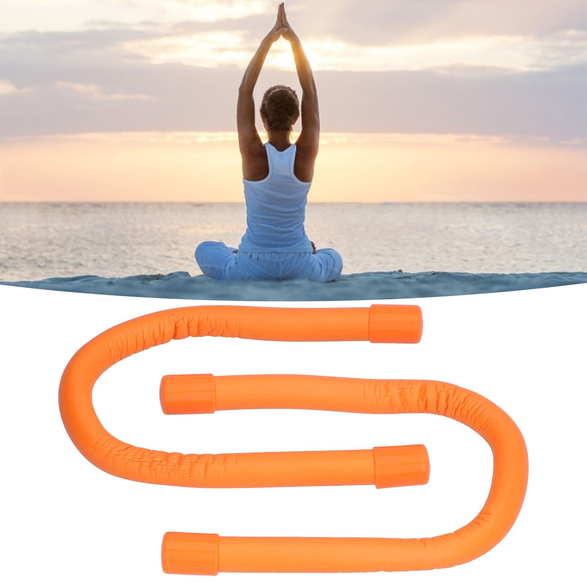 Yoga Weight Ring Elastic Adjustable Durable Household Unisex Wrist Weights for Sports RunningOrange (240gx2)
