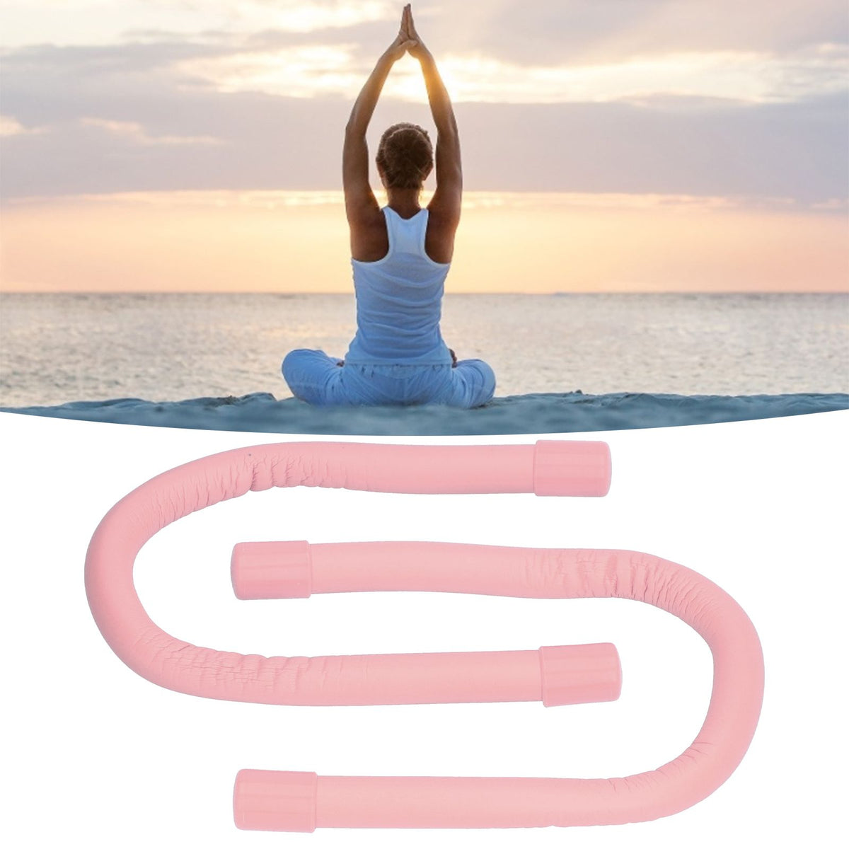 Yoga Weight Ring Elastic Adjustable Durable Household Unisex Wrist Weights for Sports RunningPink (340gx2)