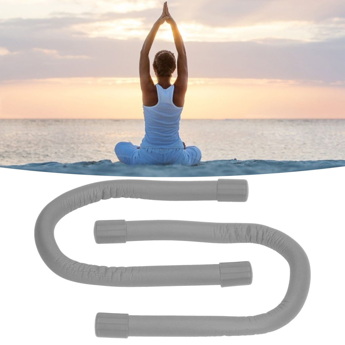 Yoga Weight Ring Elastic Adjustable Durable Household Unisex Wrist Weights for Sports RunningGrey (340gx2)