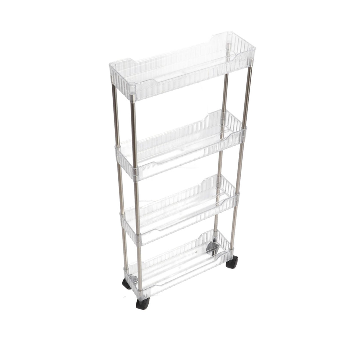 Bathroom Gap Shelf Bathroom Cosmetics Transparent Storage Rack Multi Layer Bathroom Organizer 4 Layers 37x12x70cm