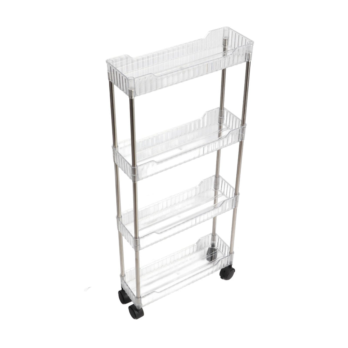 Bathroom Gap Shelf Bathroom Cosmetics Transparent Storage Rack Multi Layer Bathroom Organizer 4 Layers 37x12x70cm