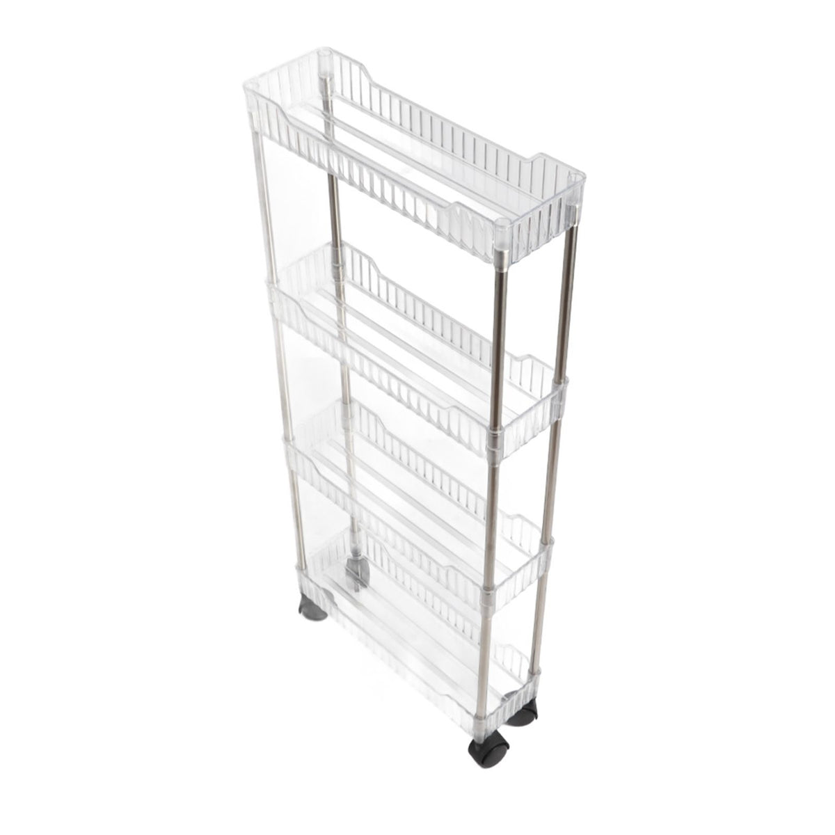 Bathroom Gap Shelf Bathroom Cosmetics Transparent Storage Rack Multi Layer Bathroom Organizer 4 Layers 37x12x70cm