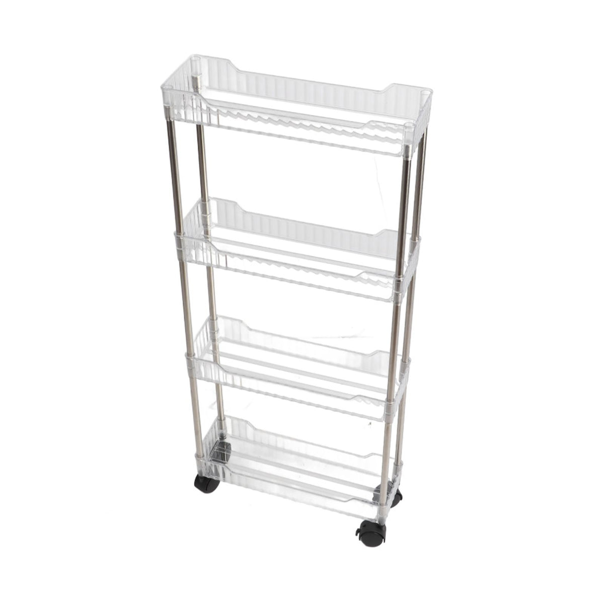 Bathroom Gap Shelf Bathroom Cosmetics Transparent Storage Rack Multi Layer Bathroom Organizer 4 Layers 37x12x70cm