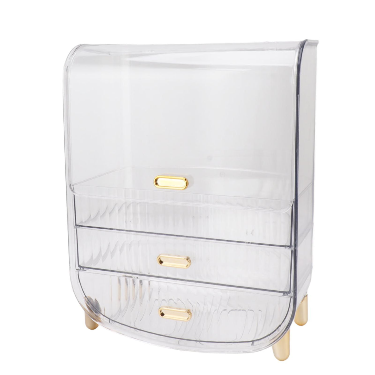 Beauty Organizer Home Dormitory Dresser Storage Case Facial Mask Lipstick Lid Drawers Commodity Shelf Transparent