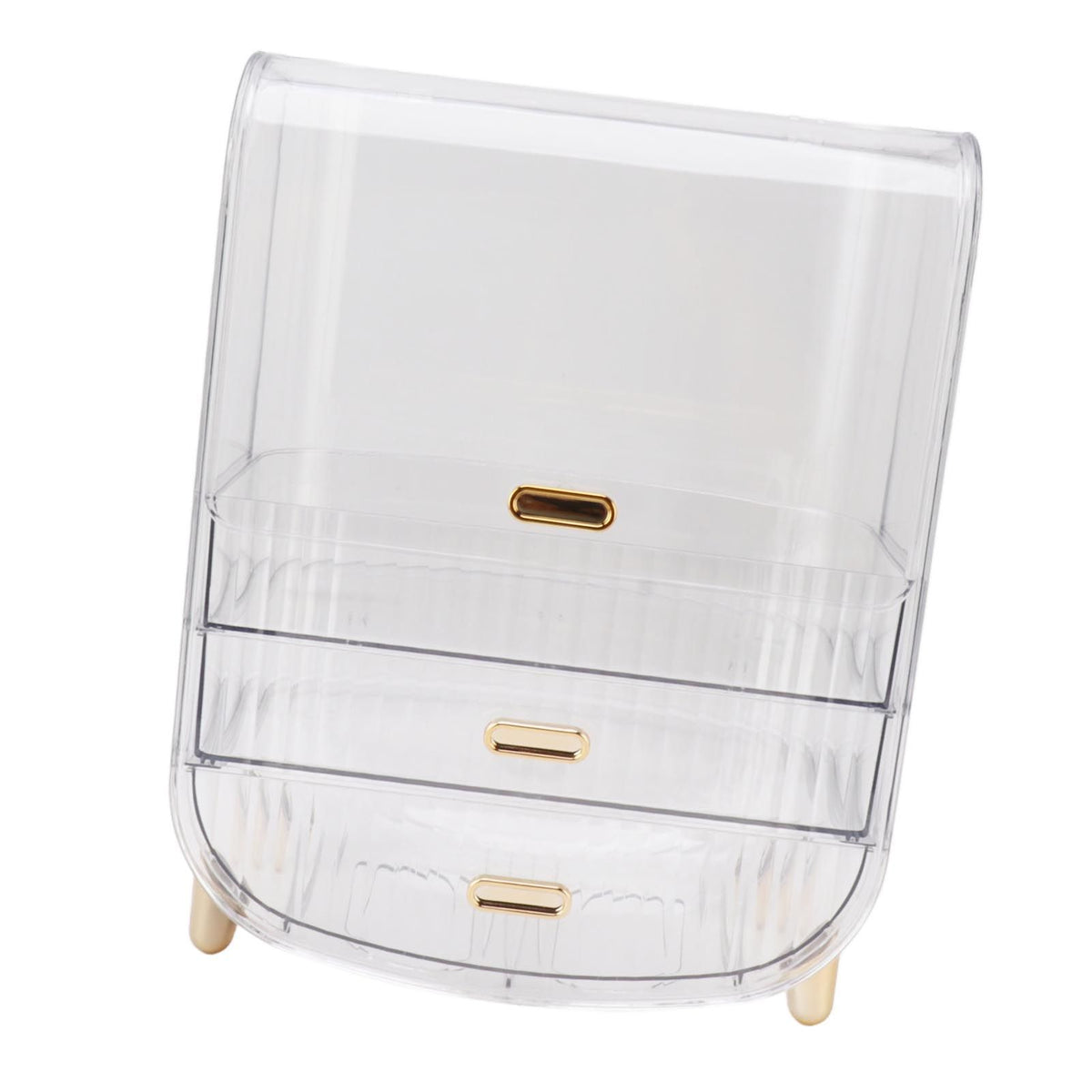 Beauty Organizer Home Dormitory Dresser Storage Case Facial Mask Lipstick Lid Drawers Commodity Shelf Transparent