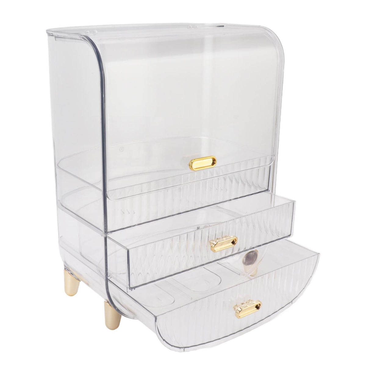 Beauty Organizer Home Dormitory Dresser Storage Case Facial Mask Lipstick Lid Drawers Commodity Shelf Transparent