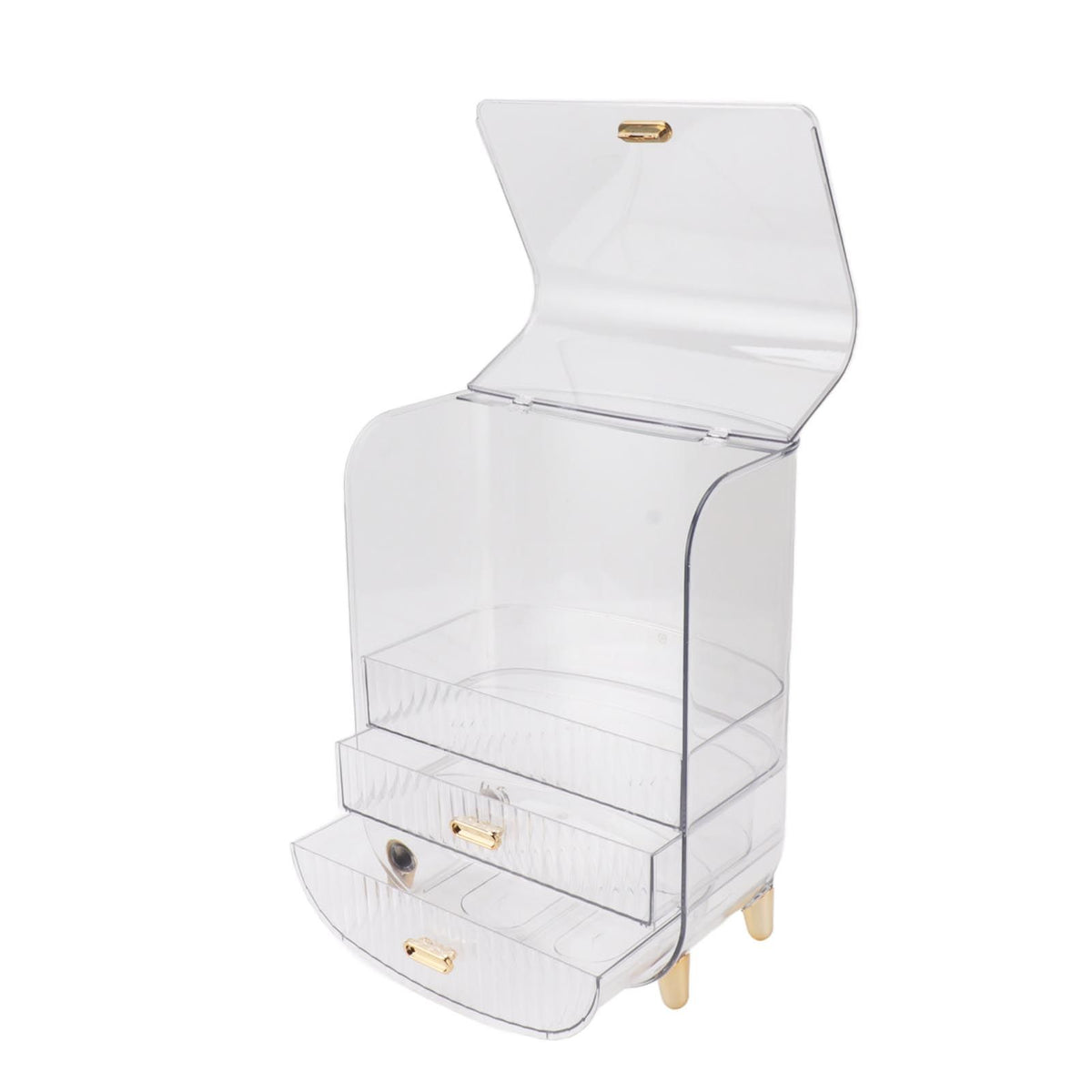 Beauty Organizer Home Dormitory Dresser Storage Case Facial Mask Lipstick Lid Drawers Commodity Shelf Transparent
