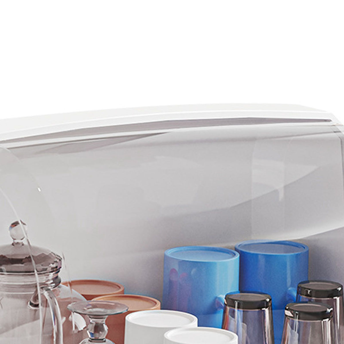 Desktop Cup Storage Rack Dustproof Countertop Multipurpope Drying Rack with Lid for Glass Tea Cup Bowl Milk Bottles Brown