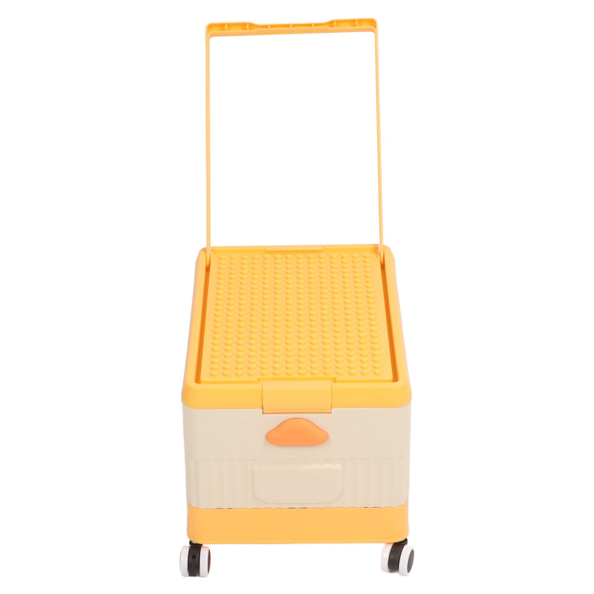 Rolling Toy Storage Bin Toy Storage Organizer Bin with Lid Wheels Children Building Blocks Organizer Orange