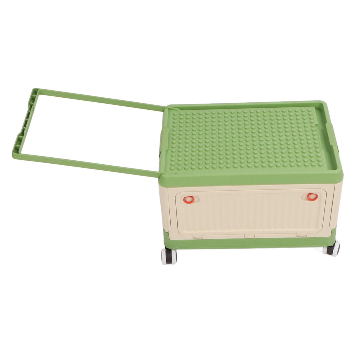 Rolling Toy Storage Bin Toy Storage Organizer Bin with Lid Wheels Children Building Blocks Organizer Green