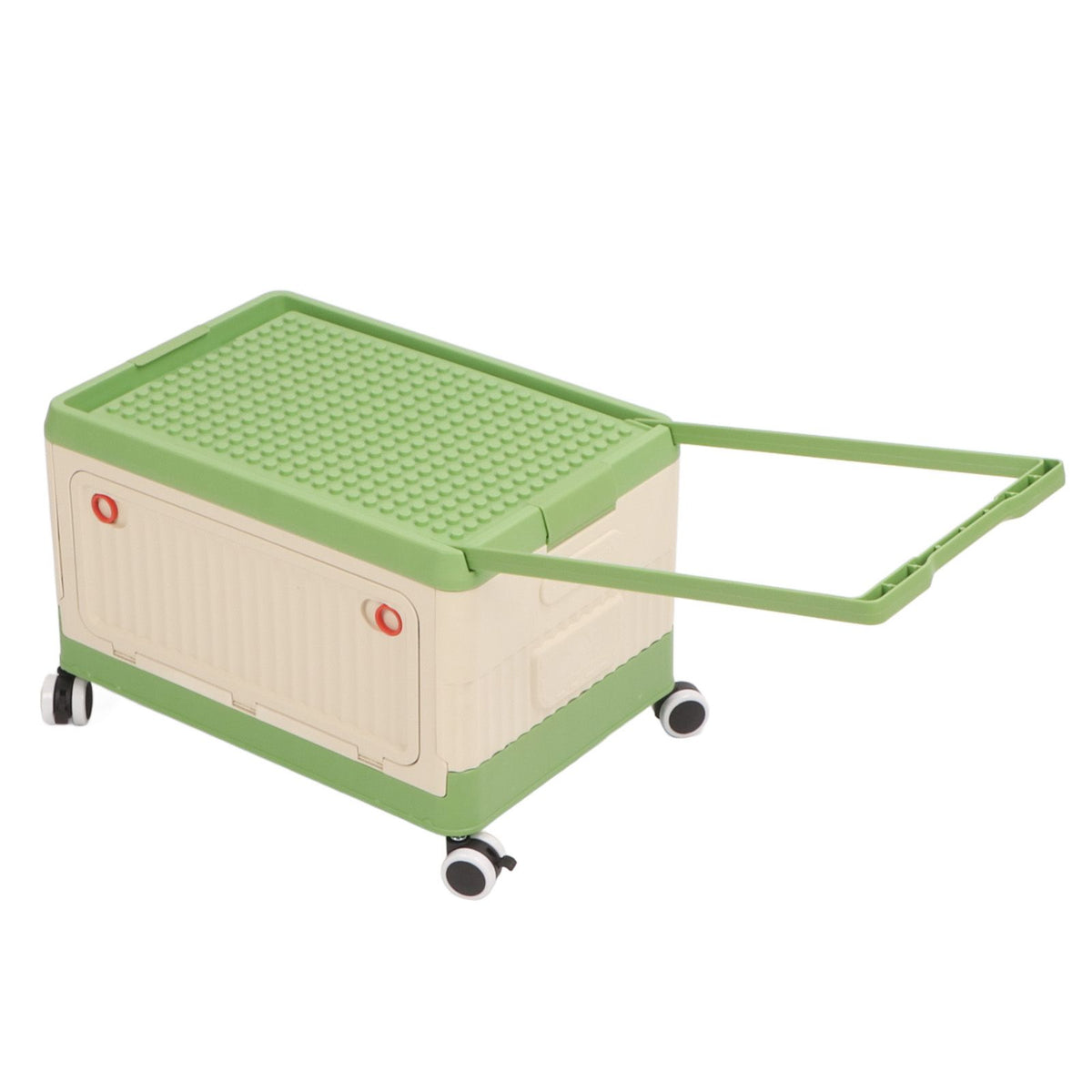Rolling Toy Storage Bin Toy Storage Organizer Bin with Lid Wheels Children Building Blocks Organizer Green